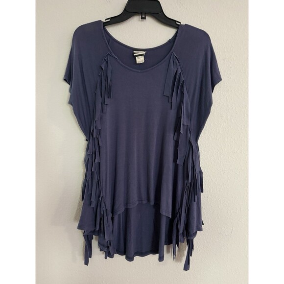 Rain Casual Tassel T Shirt Top Purple Size Small Retro Grunge Punk - Picture 5 of 8
